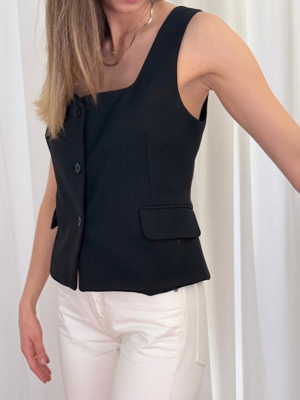 SIR. Leni Button Down Bodice – Black - Size 3 (AU 12)