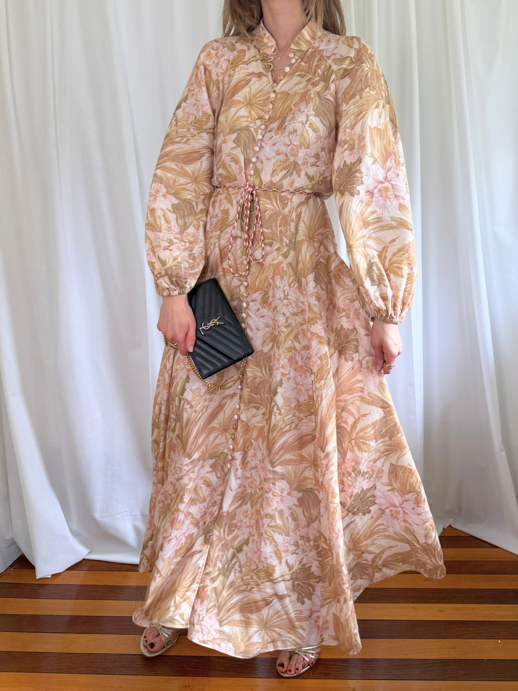 Zimmermann Andie Billow Maxi Dress in Sepia Floral - Size 2