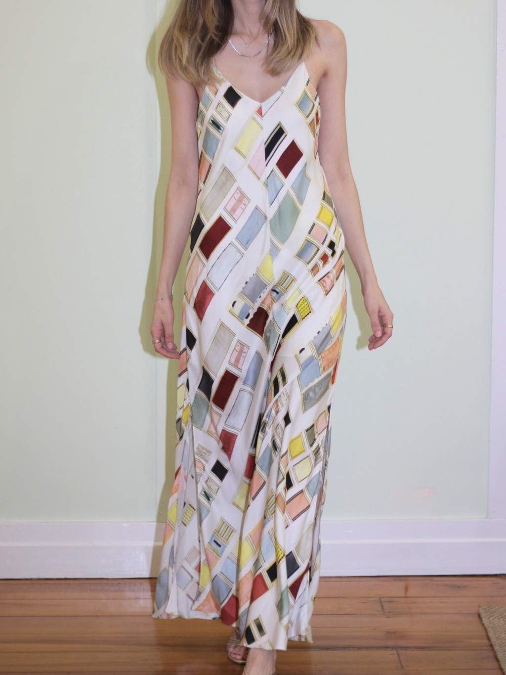 Oroton Ribbon Slip Maxi Dress - Size 10
