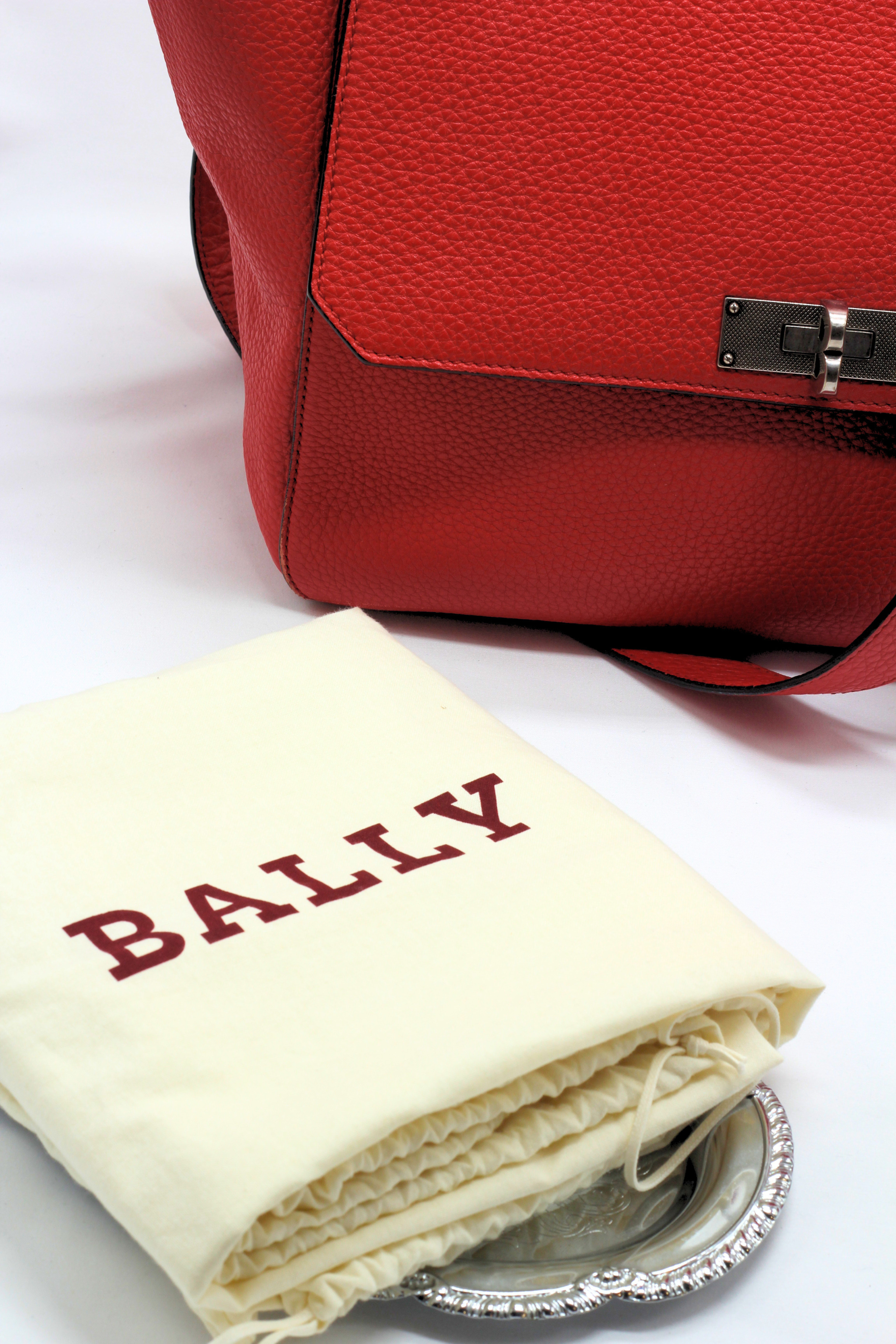 Bally B Turn Medium Top Handle Bag in Cousteau Red