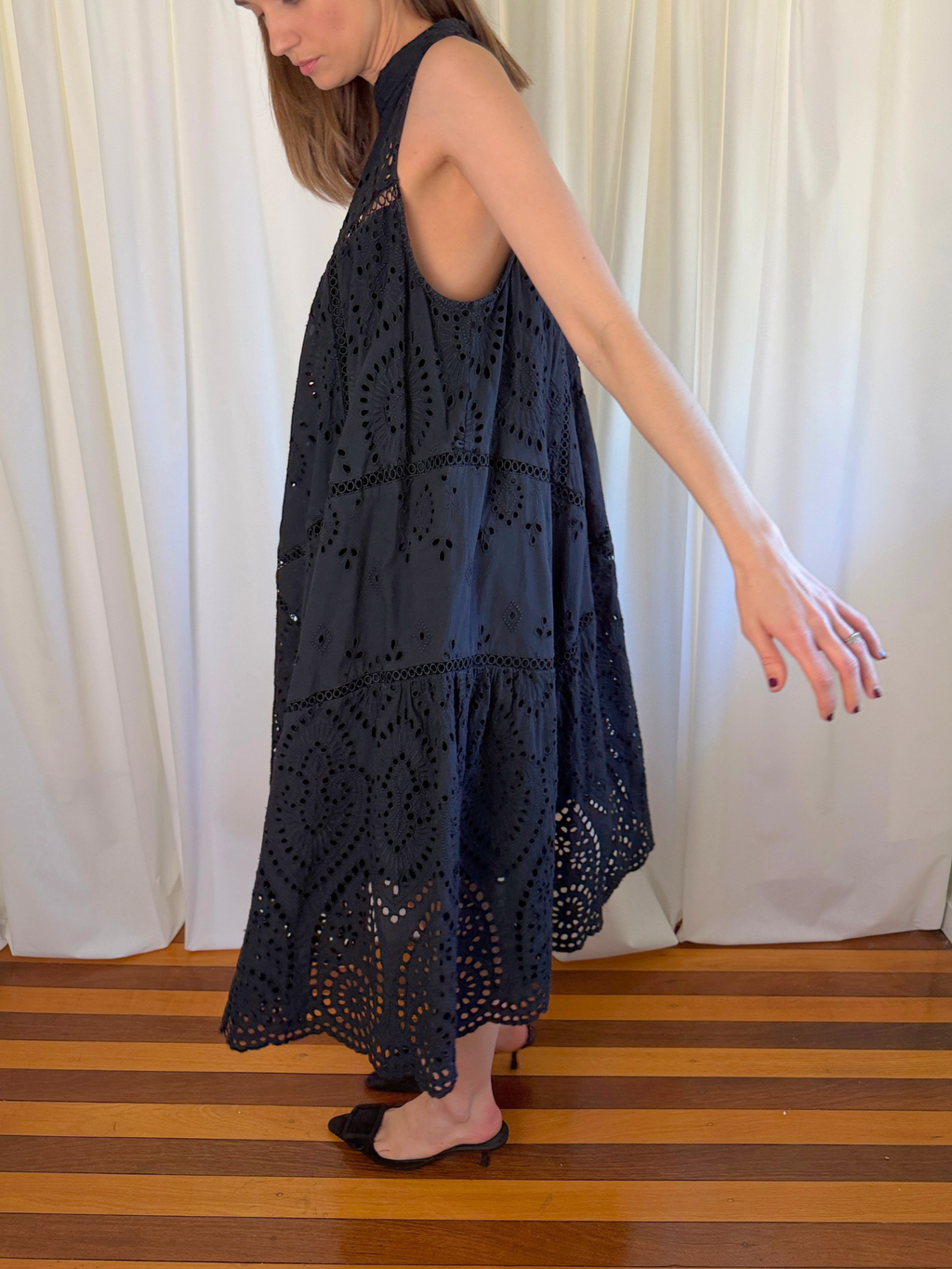 Zimmermann Harlequin Broderie Anglaise Cotton Midi Dress - Size 3