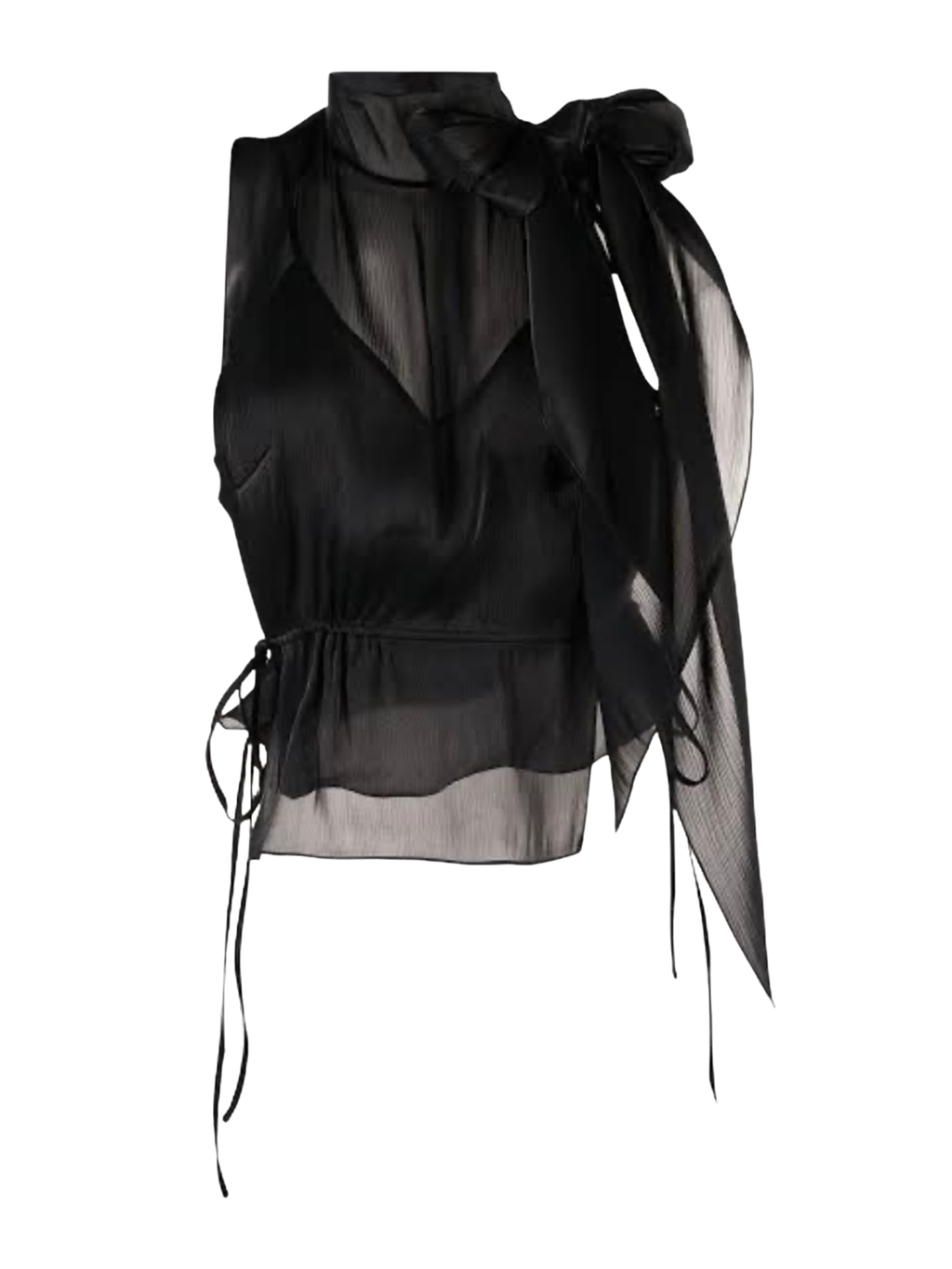Victoria Beckham Mini Tabard Top with Shoulder Bow - Size S