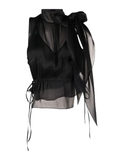 Victoria Beckham Mini Tabard Top with Shoulder Bow - Size S