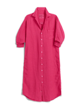 Frank & Eileen - Rory Washed Linen Maxi Shirtdress – Raspberry Pink - Size Large