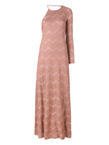 M Missoni Chevron One Shoulder Metallic Maxi Dress - Size XS