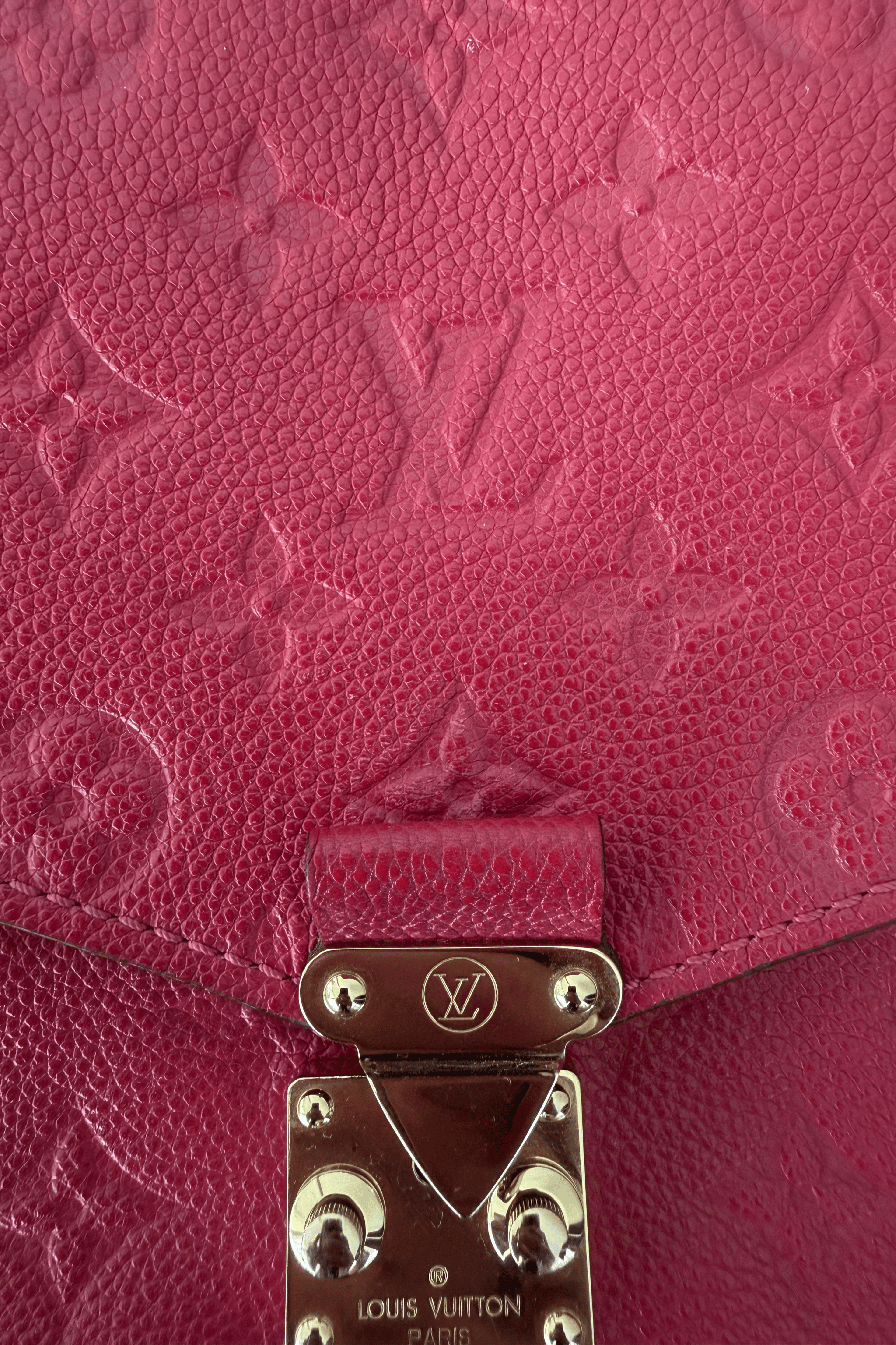 Louis Vuitton Pochette Métis Monogram Empreinte Leather Bag – Cerise