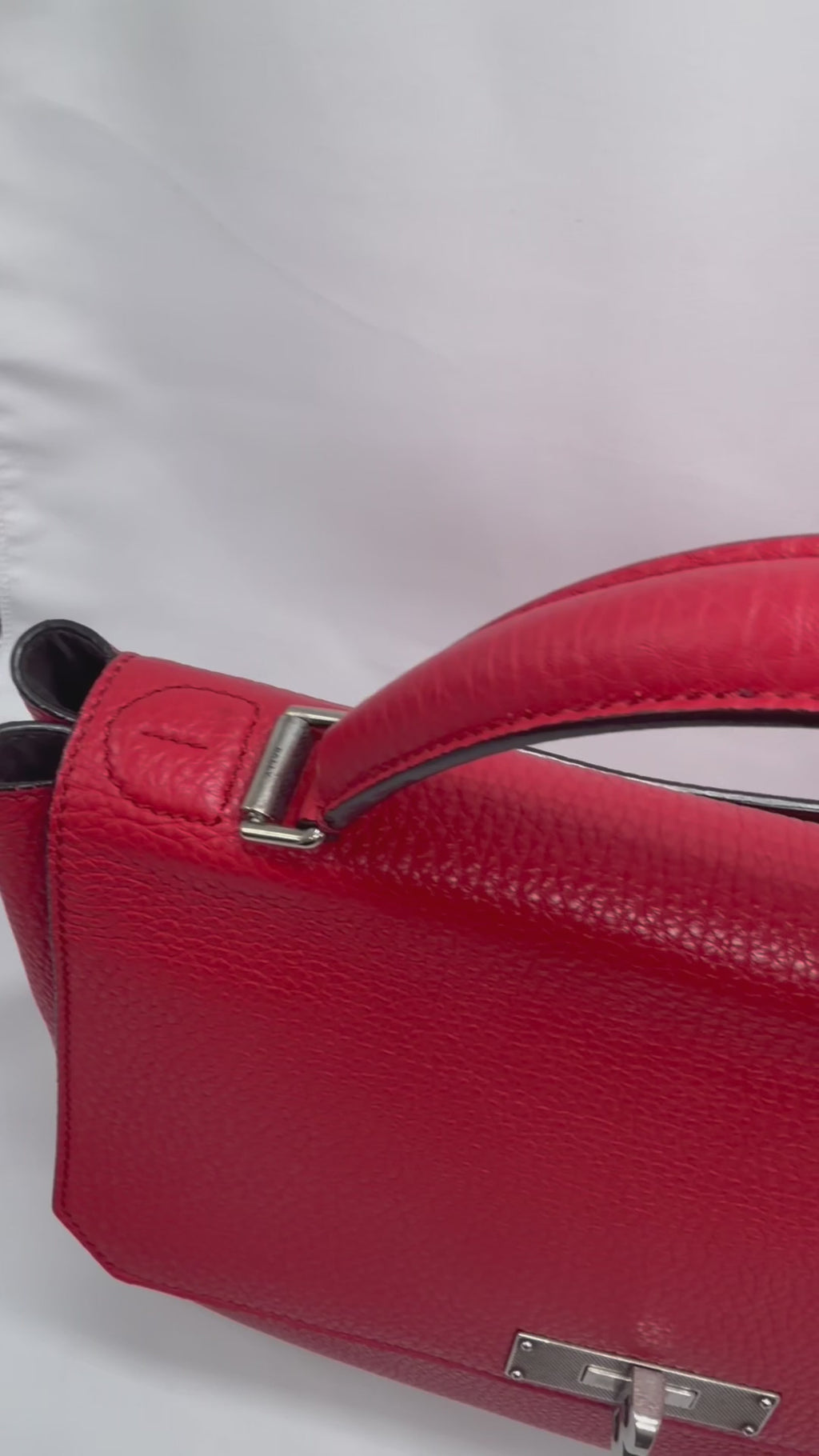 Bally B Turn Medium Top Handle Bag in Cousteau Red