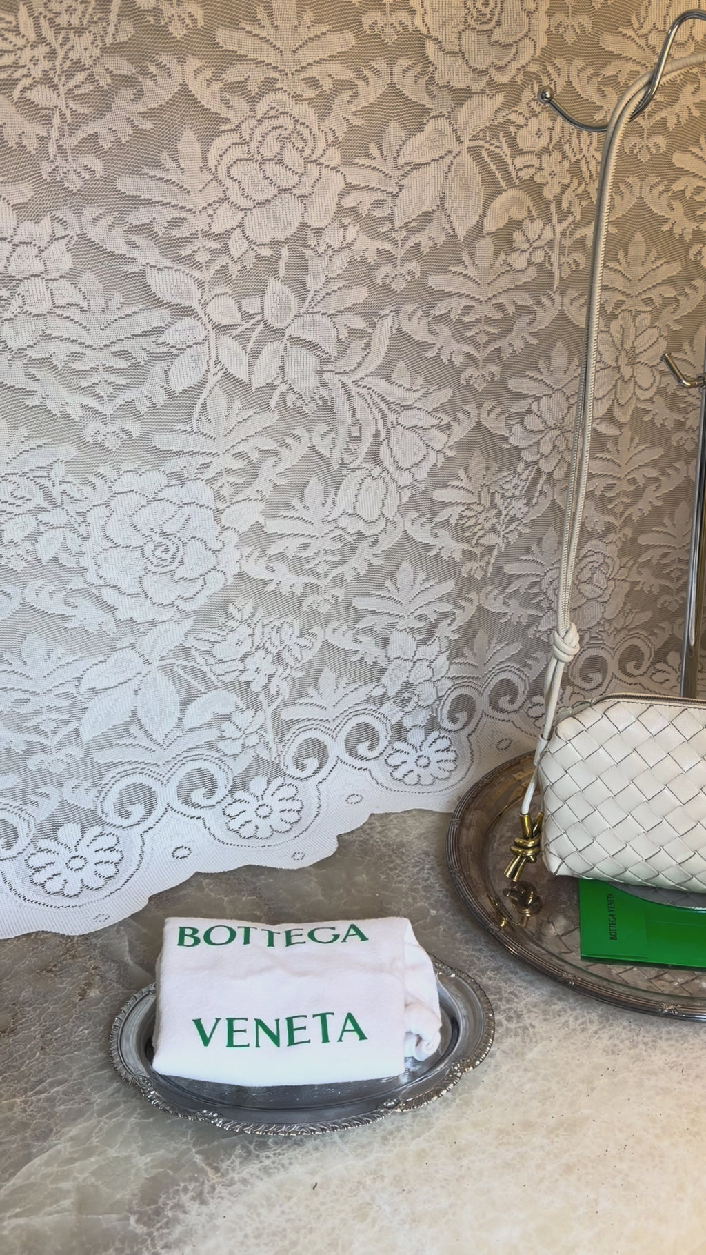 Bottega Veneta Mini Loop Knots Bag in White
