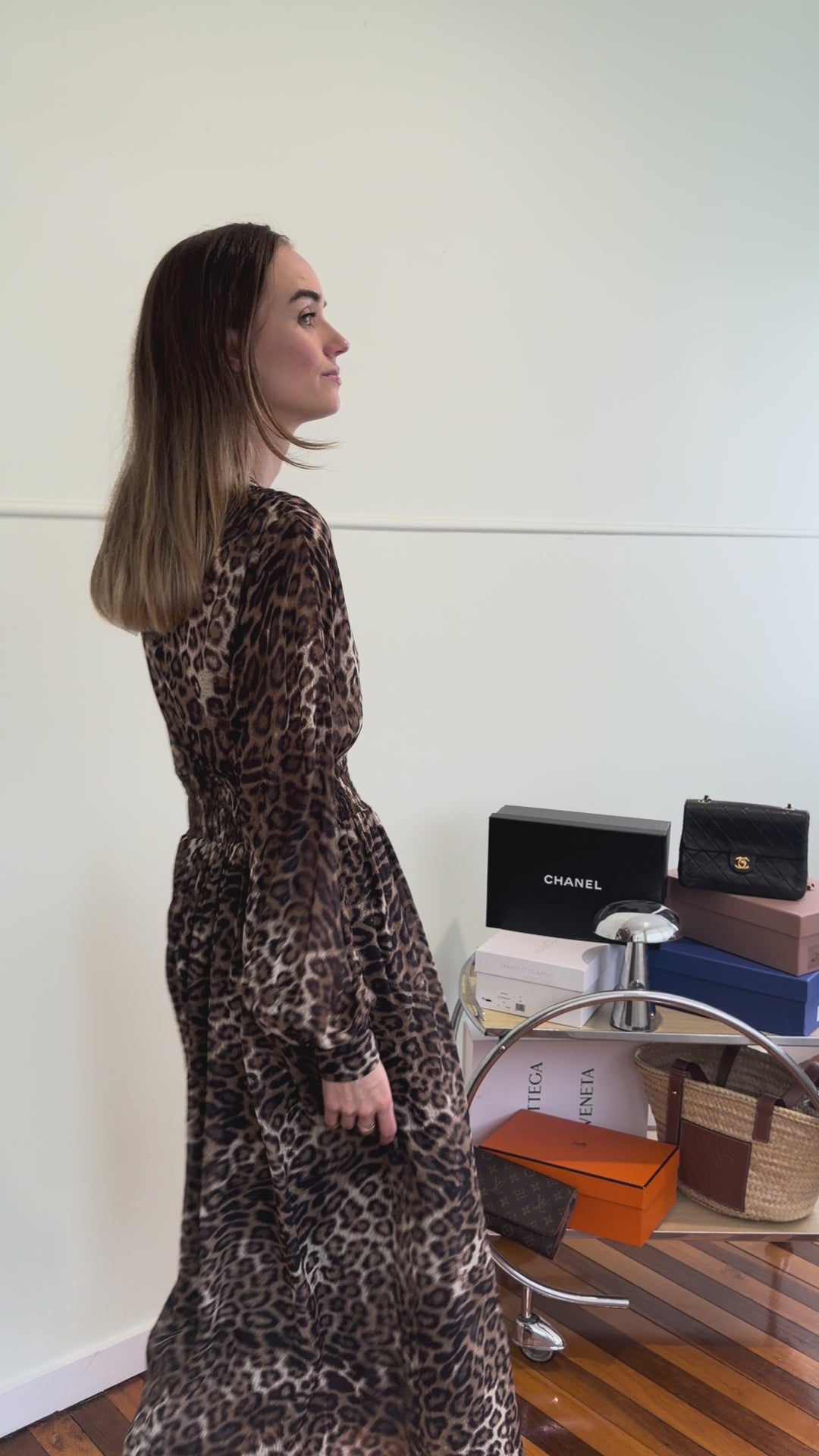 Nili Lotan Brienne Dress In Leopard Print - Size XS